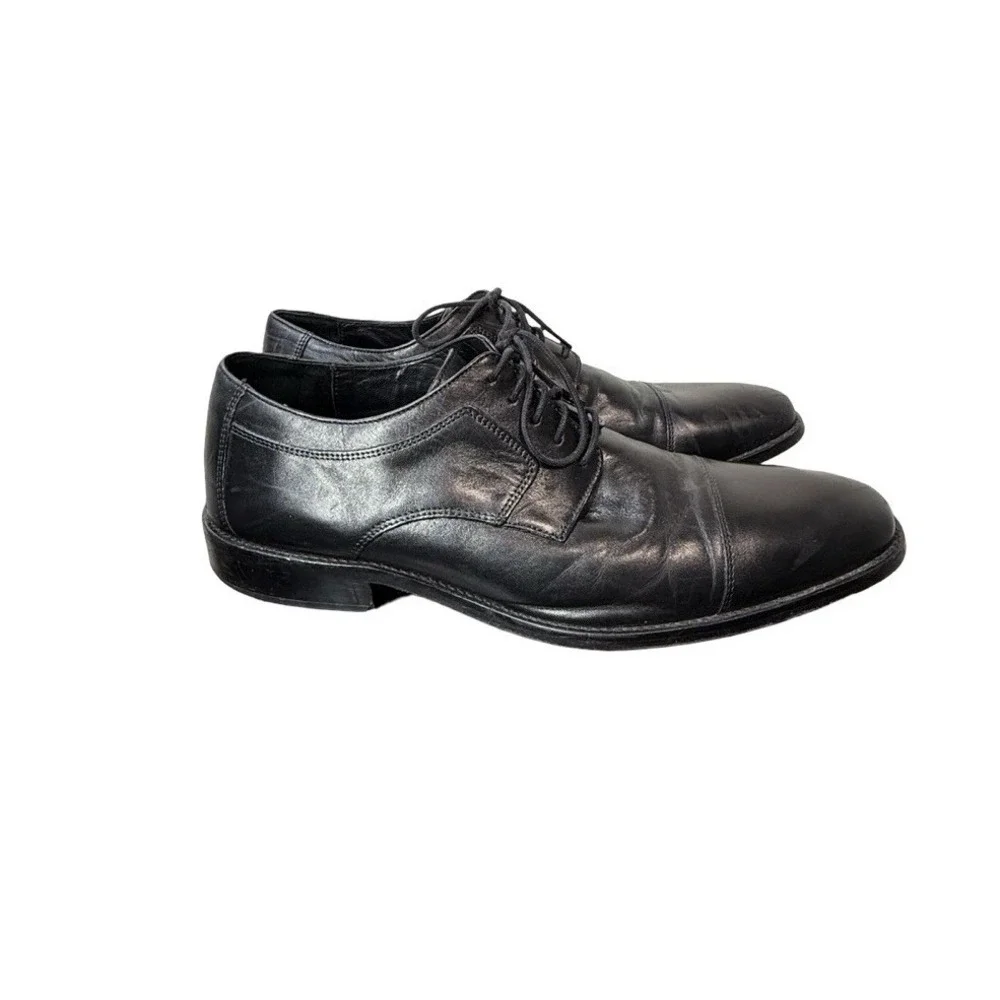 Murphy Johnston & Murphy Black Leather Cap Toe Oxford Dress Shoes Men's 12W
